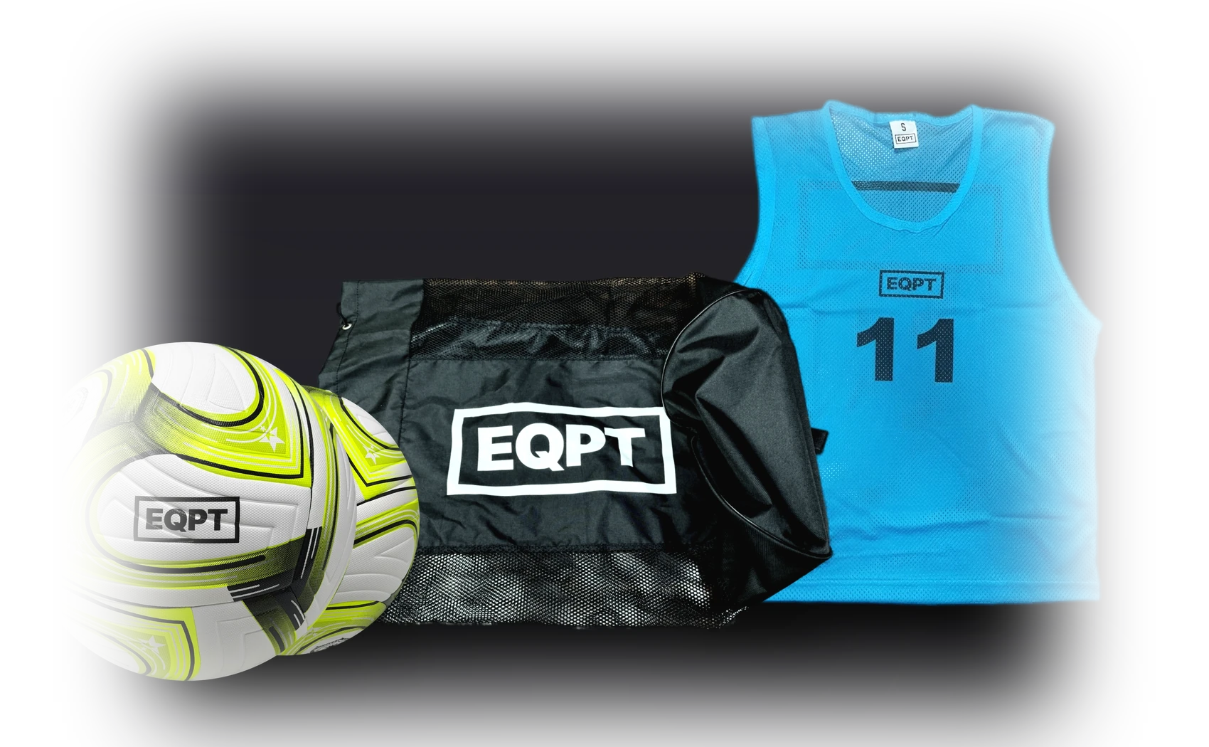 EQPT Team Pack: ten full-size footballs, a 15-ball equipment bag and a set of ten numbered bibs